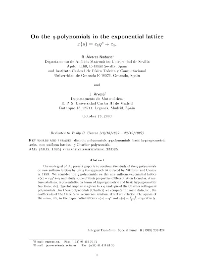 The Q Classical Polynomials And The Q Askey And Nikiforov Uvarov Tableaus