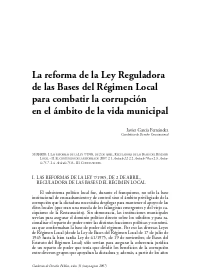 Ley 7/1985 de 2 de abril Ley reguladora de las Bases del Régimen Local Colección Textos Básicos Jurídicos