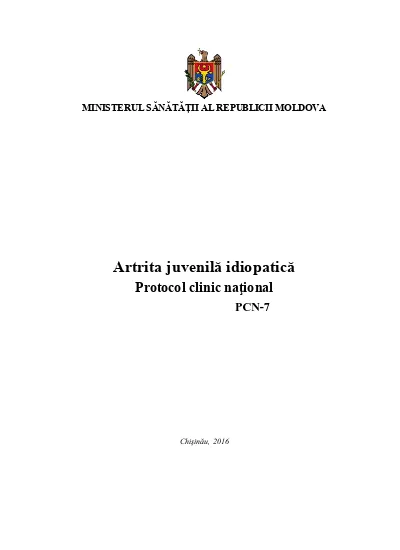protocol artrita idiopatica juvenila