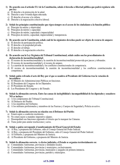 Aceptado paquete Menos PDF superior Examen Auxiliar Administrativo Del Estado 2008 - 1Library.Co