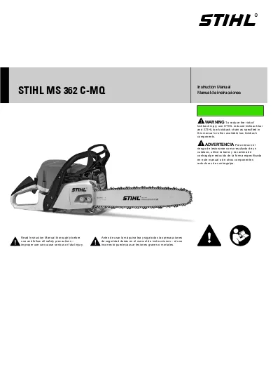 Blij Scheiden metaal STIHL MS 362 C-MQ. Instruction Manual Manual de instrucciones