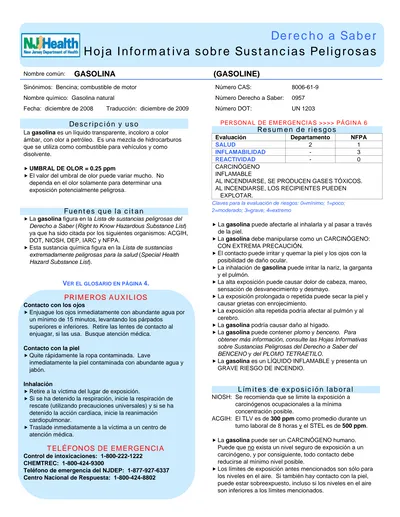 Derecho A Saber Hoja Informativa Sobre Sustancias Peligrosas 1866