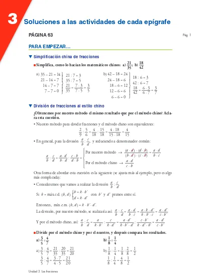 Simplificacion China De Fracciones Simplifica Como Lo Hacian Los Matematicos Chinos A 21 B 18 Por Nuestro Metodo 8
